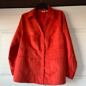 Cato Woman NWT size 14/16W, burnt orange top.  Moleskin like material (poly)